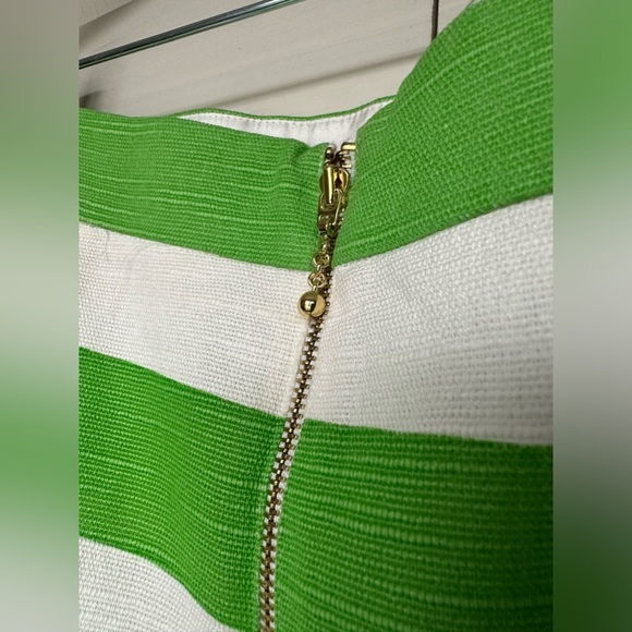 Kate Spade Señorita striped skirt cream green sprout stylish size 10 - Picture 9 of 16